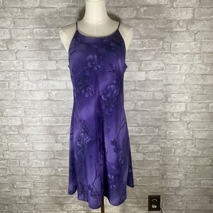 Vintage 90s Purple Moody Floral Fairy Grunge Slip Dress Size 11/12